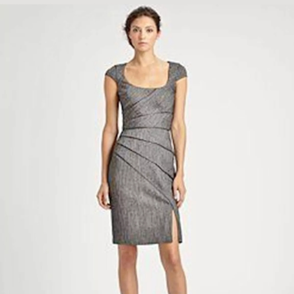 Black Halo black & white sheath dress